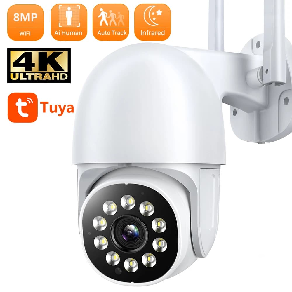 ANBIUX 8MP Tuya Camera Home 5MP HD Impermeabile Esterna Wifi Videocamera di Sorveglianza Vita Intelligente Auto tracciamento Telecamera di Sicurezza