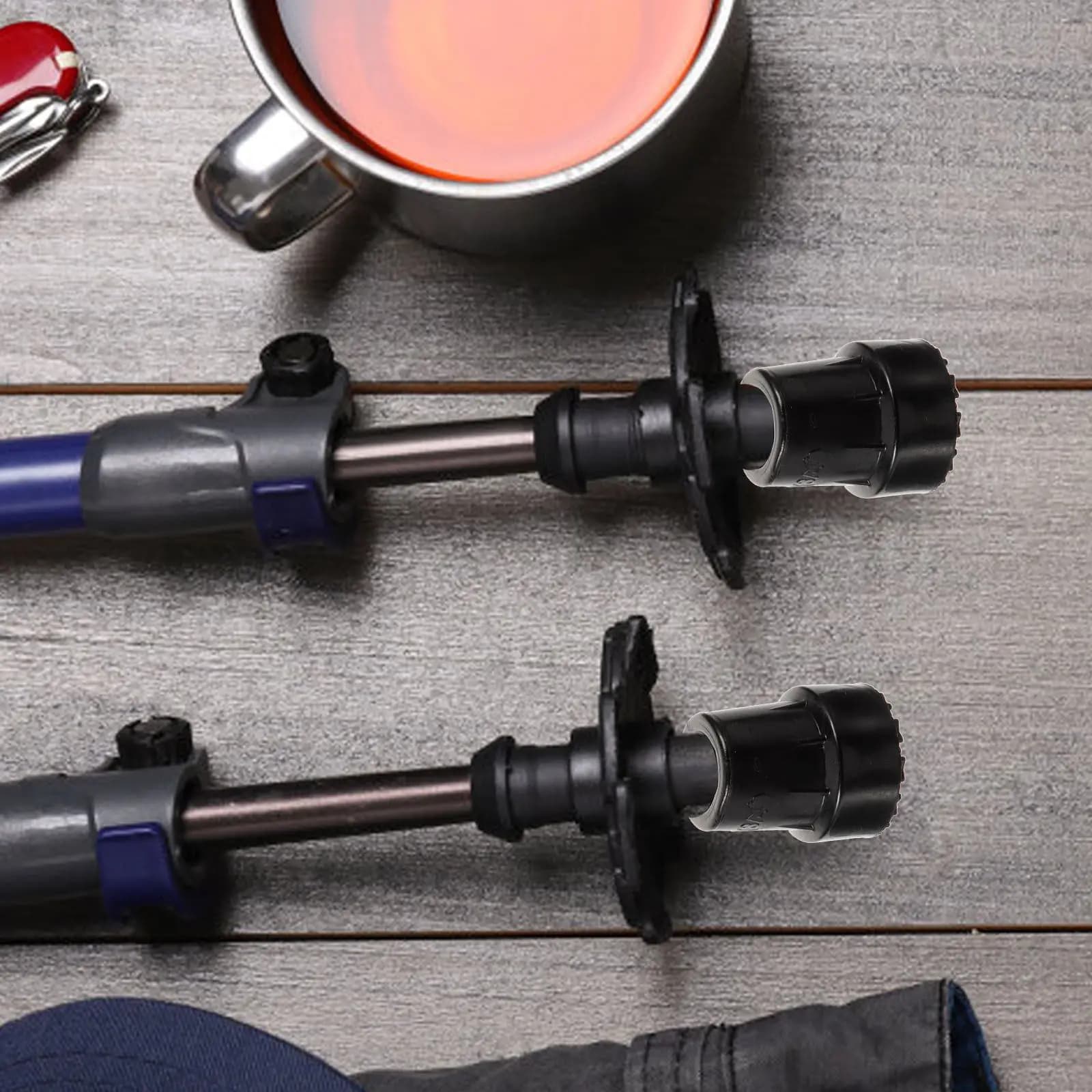 4Pcs Nonskid Cane Tips Replacement for Trekking Poles Walking Sticks Crutches Thickened Rubber Foot Pads Outdoor Hiking