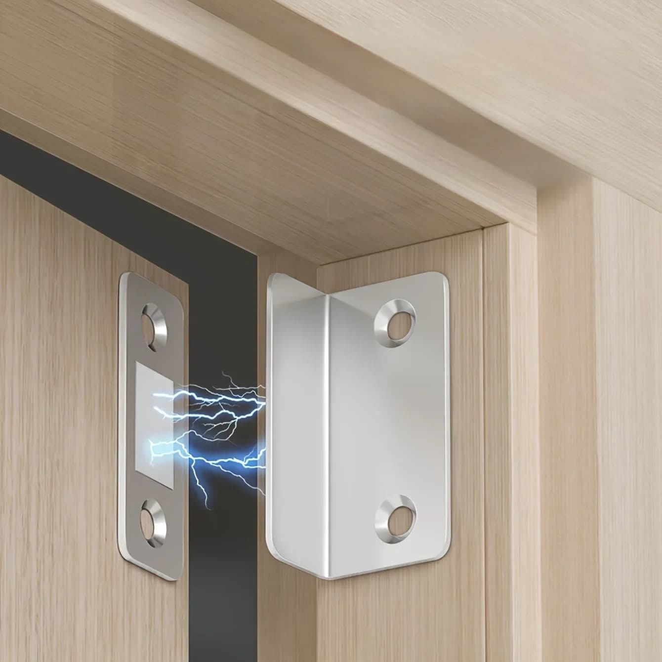 1 pair of magnetic door closure, strong invisible adhesion, seamless support, seamless release, ideal for cabinets, sliding doors