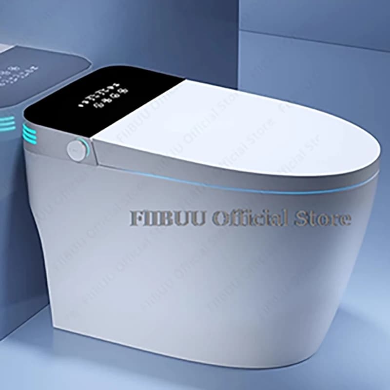Toilette intelligente di lusso con serbatoio dell'acqua incorporato, sedile riscaldato, WC allungato, oscurante, luce notturna, sedile per bidet incorporato
