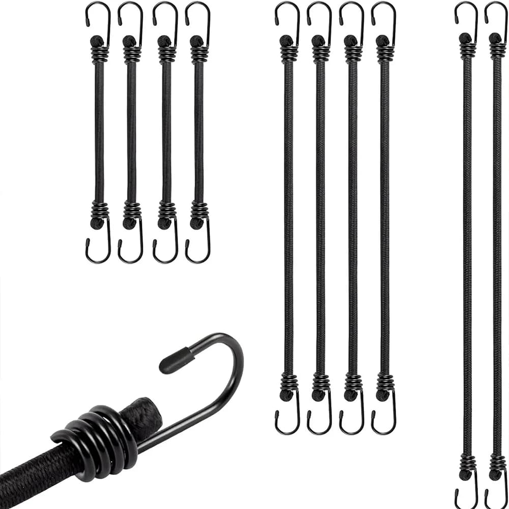 Corde elastiche da 10 pezzi con ganci Corda elastica resistente include 30 cm 60 cm 100 cm Cinghie per telo in gomma per tende da campeggio Biciclette