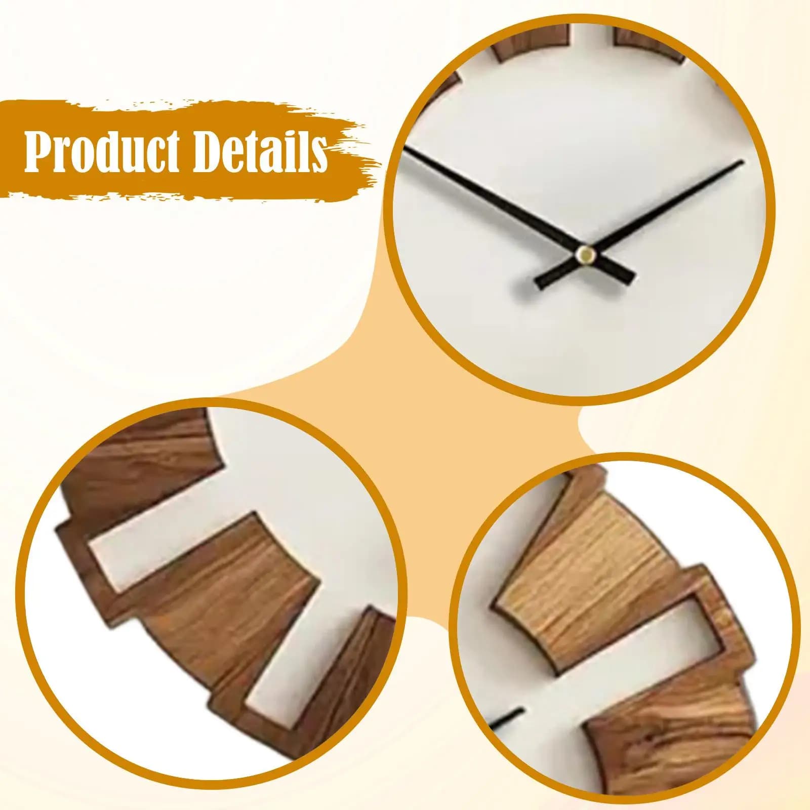 Nordic Design Wooden Wall Clock Non Ticking Contemporary Decor for Living Room Bedroom Hotel Dining Room Kitchen