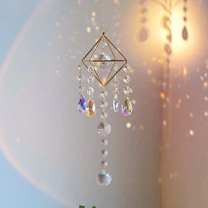 Sunshine Catcher ins Light and Shadow Crystal Wind Chimes Pendant Bell Horizontal Room Window Pendant Dream