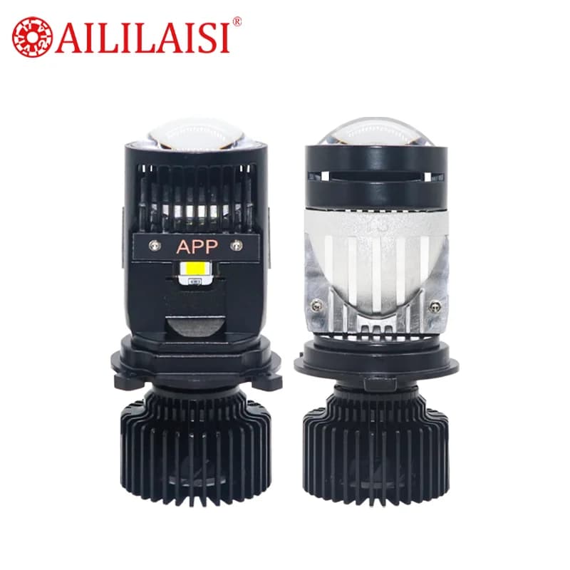 Universal Mini Projector LED Bulb Y3APP New H4 H7 Bi Lens Dual Light Adjustable Color Brightness 12V Para Auto Adapter for