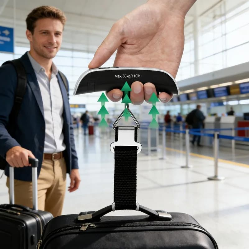 Portable Digital Luggage Scale LCD Display High Capacity Hanging Suitcase Weighing Tool for Travel Baggage Bag Weight Check Use