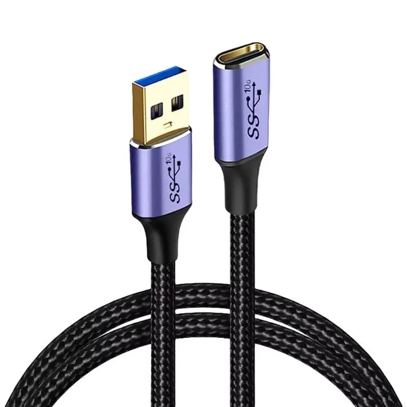 Cavo convertitore USB 3.0 da maschio a USB C femmina in nylon intrecciato, opzioni di lunghezza per la ricarica di dispositivi H8WD 0,1m 0,2m 0,3m 0,5m 1m