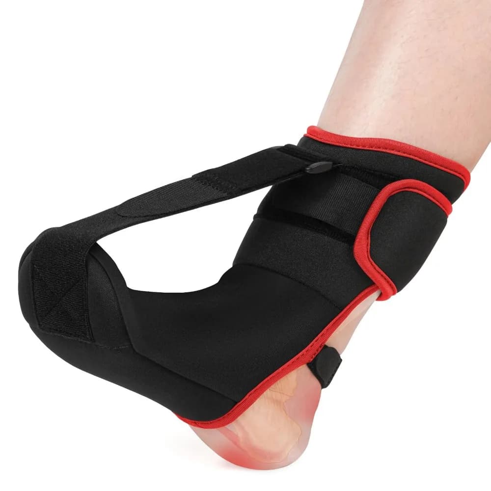 Tutore Notturno per Fascite Plantare con Imbottitura Morbida, Design Ergonomico, Traspirante, Supporto Ortopedico Fisso per Caviglia, Antiscivolo, Cinghie Regolabili