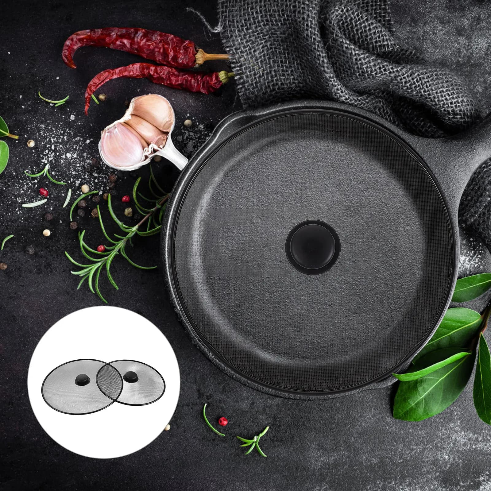 2 Pieces Protection Anti-Schools for Kitchen, 29cm 25cm, Stainless Steel Net, for Plates, Air Fryers and Oil Skewer Protection