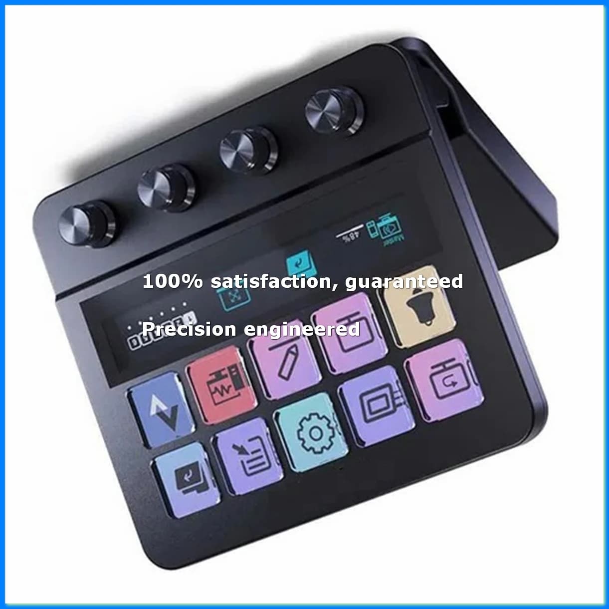 Tastiera N4 Stand Touch Strip a 10 Tasti con Macro Visivi, Interfaccia Quad-Dial, Hub Doppio USB-C e USB-A, Nero-A09I