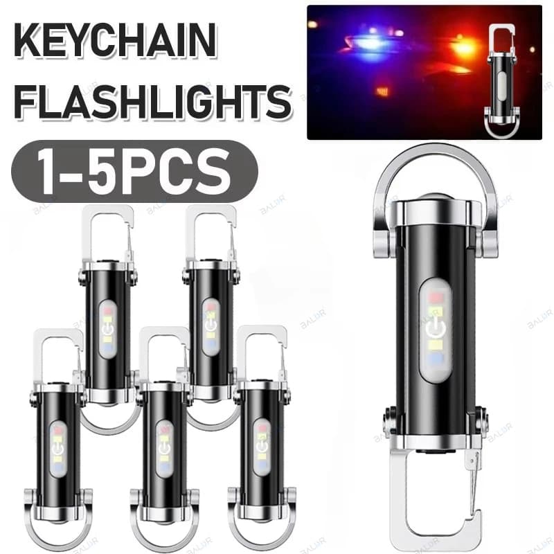 Potente torcia a LED EDC portachiavi ricaricabile appesa torce portatili portachiavi impermeabile lampada da tasca da campeggio
