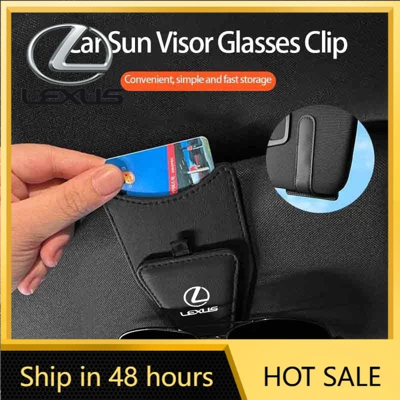 Car Sticker Car Visor Glasses Holder Leather Sunglasses Bag Card Clip Interior For Lexus CT ES GS NX IS250 CT200h IS300h ES300h