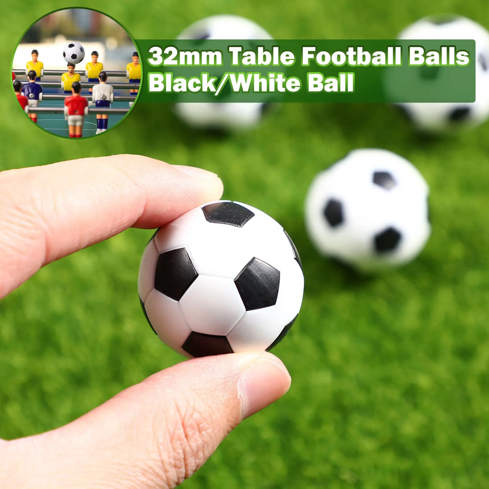 6pcs 32mm palloni da calcio da tavolo sostituzioni Mini palloni da calcio in bianco e nero calcio balilla da calcio in bianco e nero