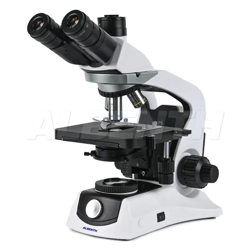 Microscopio composto biologico professionale Albenth 40X-1000X con LED da 5 W, fase meccanica 3D