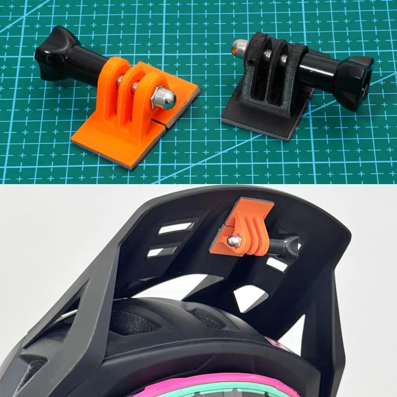 1Set For Slightly Curved Flat-Brim Visors Helmet Mount Adapter Base Cycling POV Parts Compatible with DJI/Insta360 Action Camera
