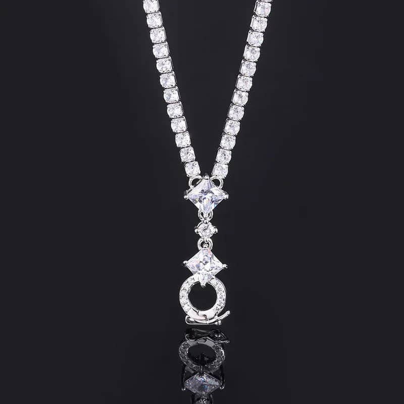 Nuova Catena Versatile Placcata in Platino con Chiusura a Bolla, Catena Staccabile 45+5cm, Gioiello