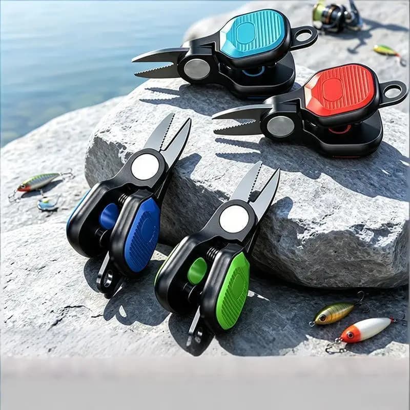Fishing Lure Line Cutting Scissors Portable Stainless Steel Serrated Blade for PE Line Lure Trim Fishing Gear