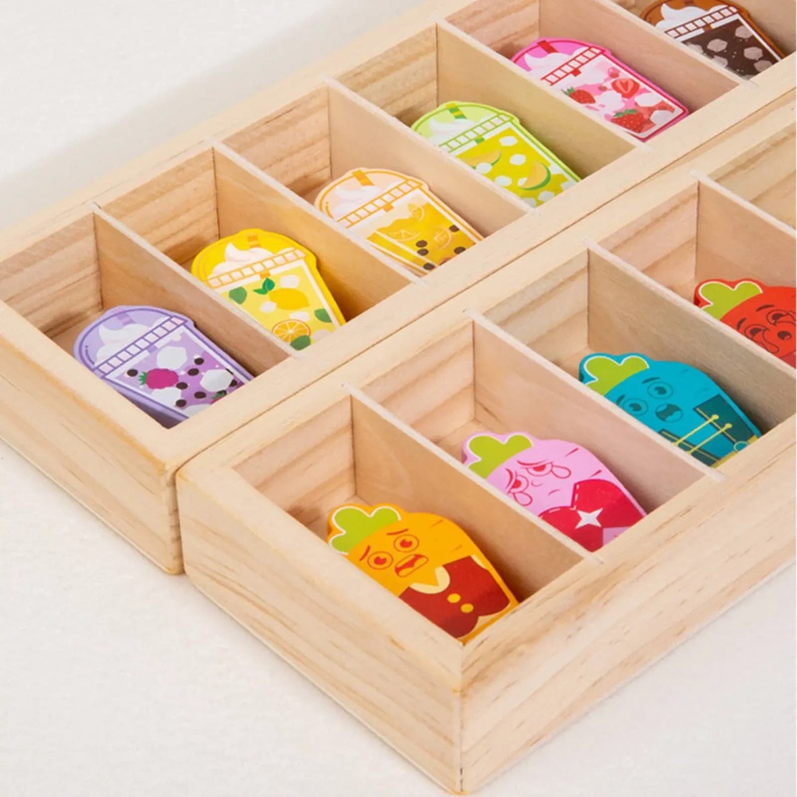 Gioco di abbinamento colori in legno, set di giocattoli per l'apprendimento precoce, blocchi di memoria in legno per l'allenamento del cervello