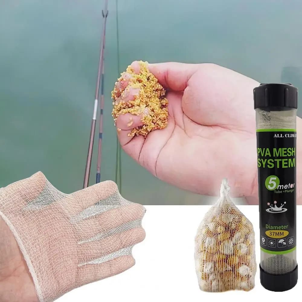 Sacchetto di Rete PVA Solubile per Esche da Pesca, Accessori da Pesca, Portatile per 5/10M 18/25/37MM