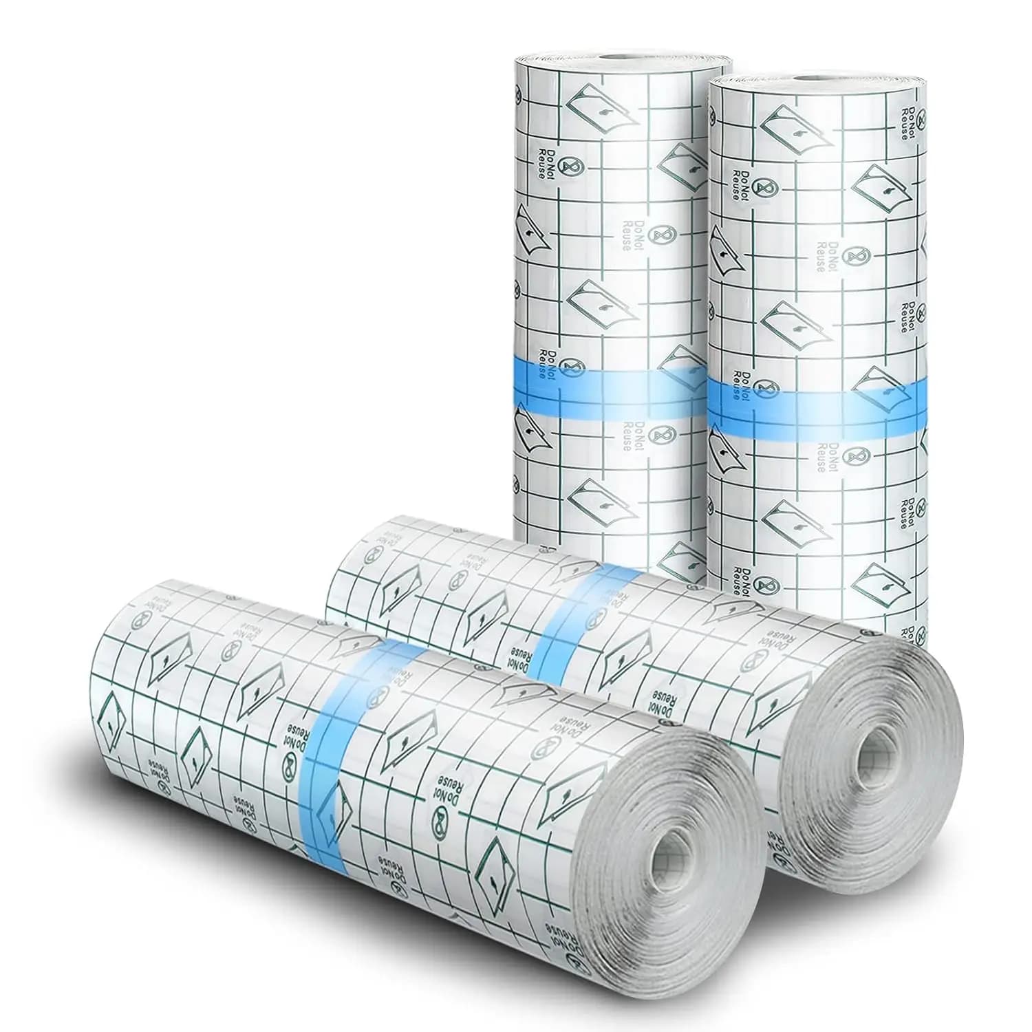 Bende per Tatuaggi Second Skin, 4 Rotoli 6"x4.4yd, Pellicola Adesiva Impermeabile per Cura e Protezione Post-Tatuaggio
