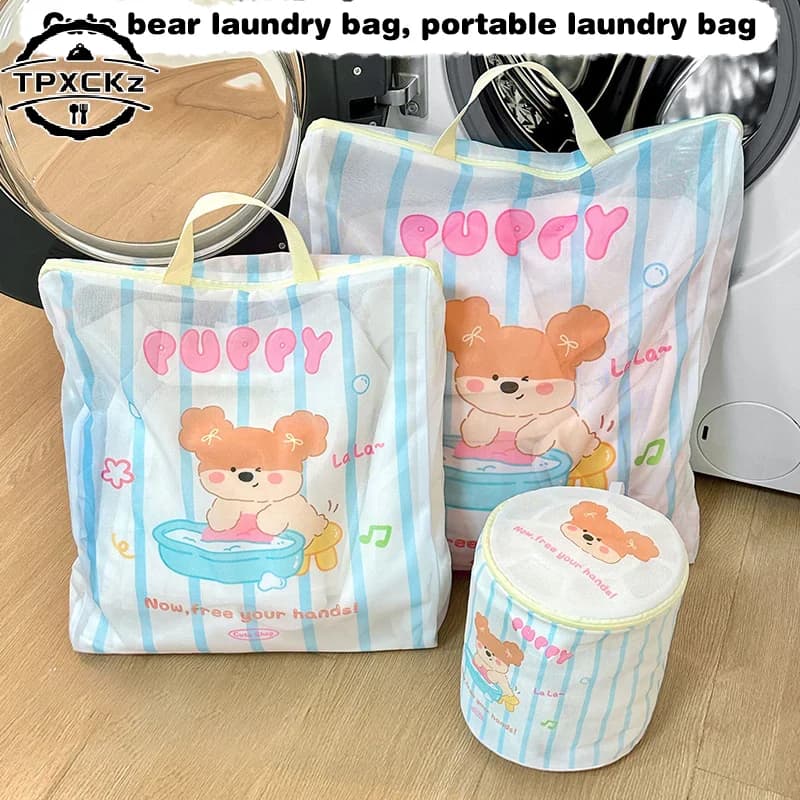 Bear shaped laundry bag, clothes bag, portable bag for washing, toy container and various items for home, storage box
