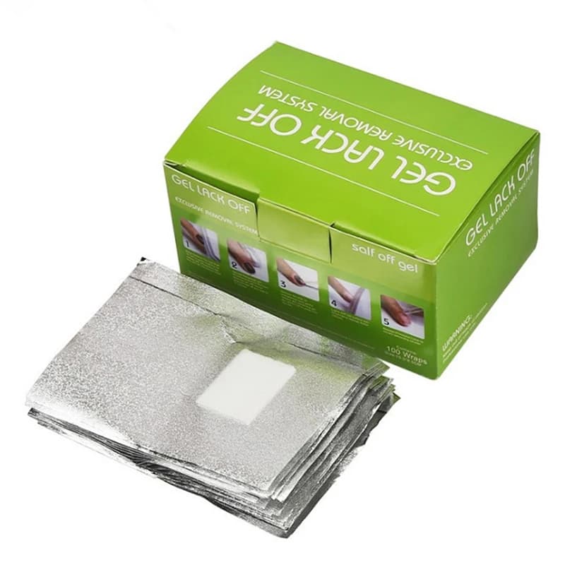 100 Pezzi/Scatola Foglietti per Rimozione Smalto Gel e Acrilico per Nail Art