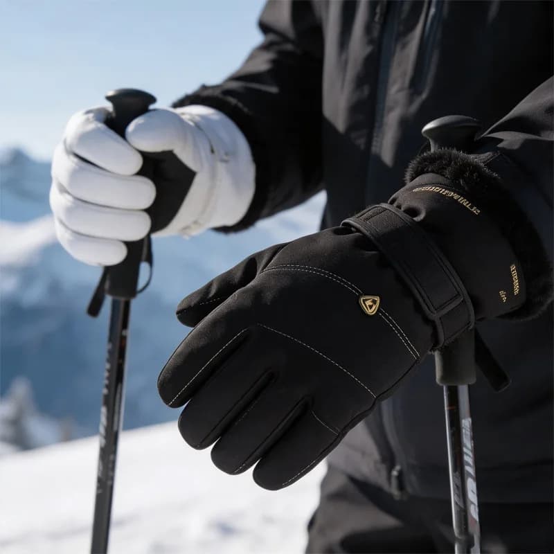 Unisex ski gloves, winter warm gloves, non-slip and wear-resistant, suitable for winter cycling and outdoor sports