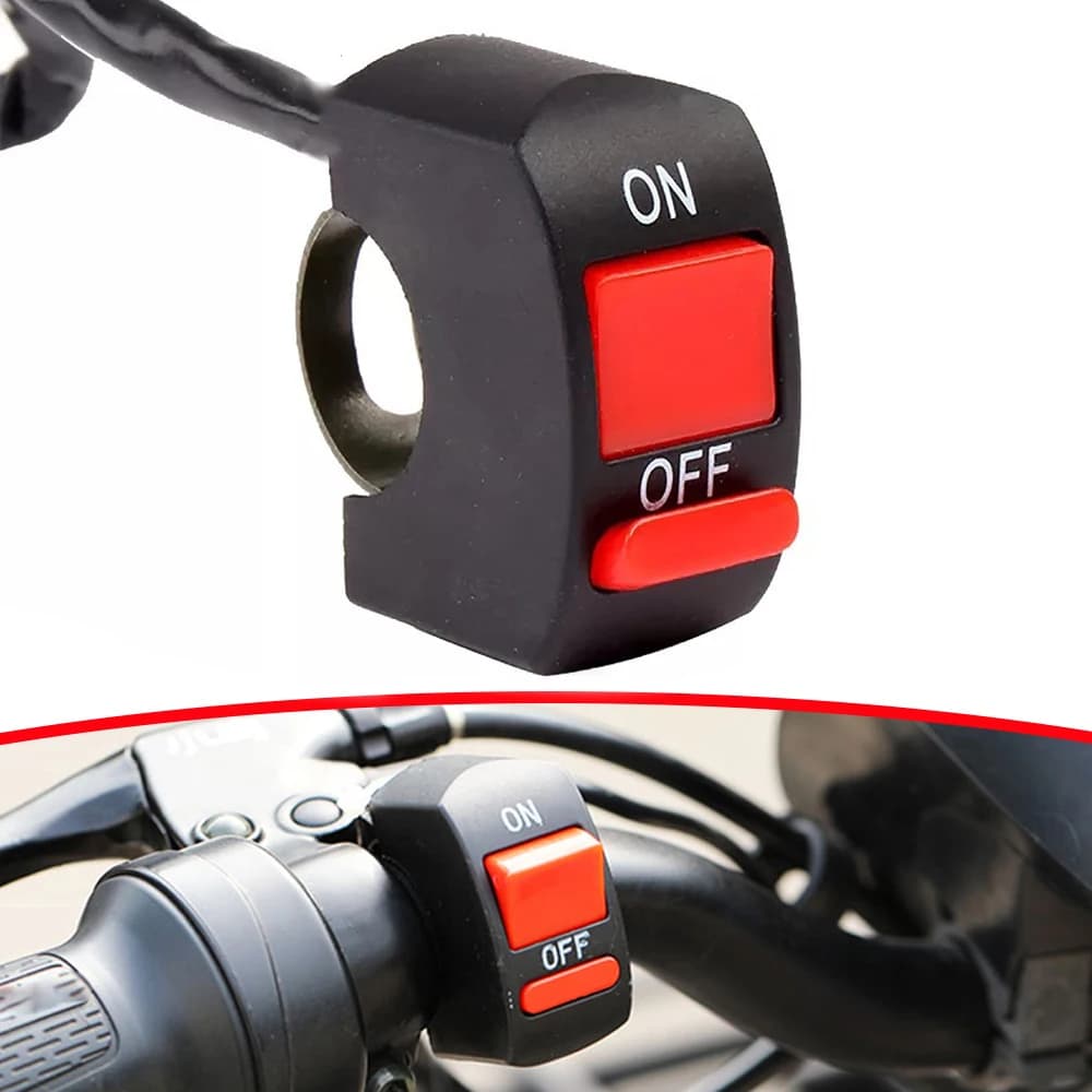 Motorcycle Handlebar Flame Switch ON OFF button for motorcycle bike light indicator lamp Universal control button 12V