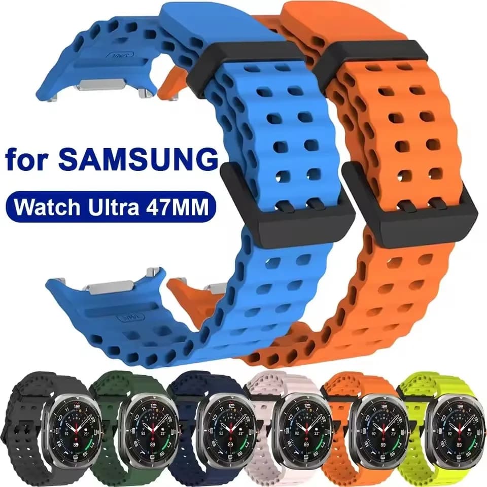 Cinturino in silicone per Samsung Galaxy Watch Ultra 47mm cinturino sportivo morbido Correa per cinturino Galaxy Ultra 47mm uomo donna