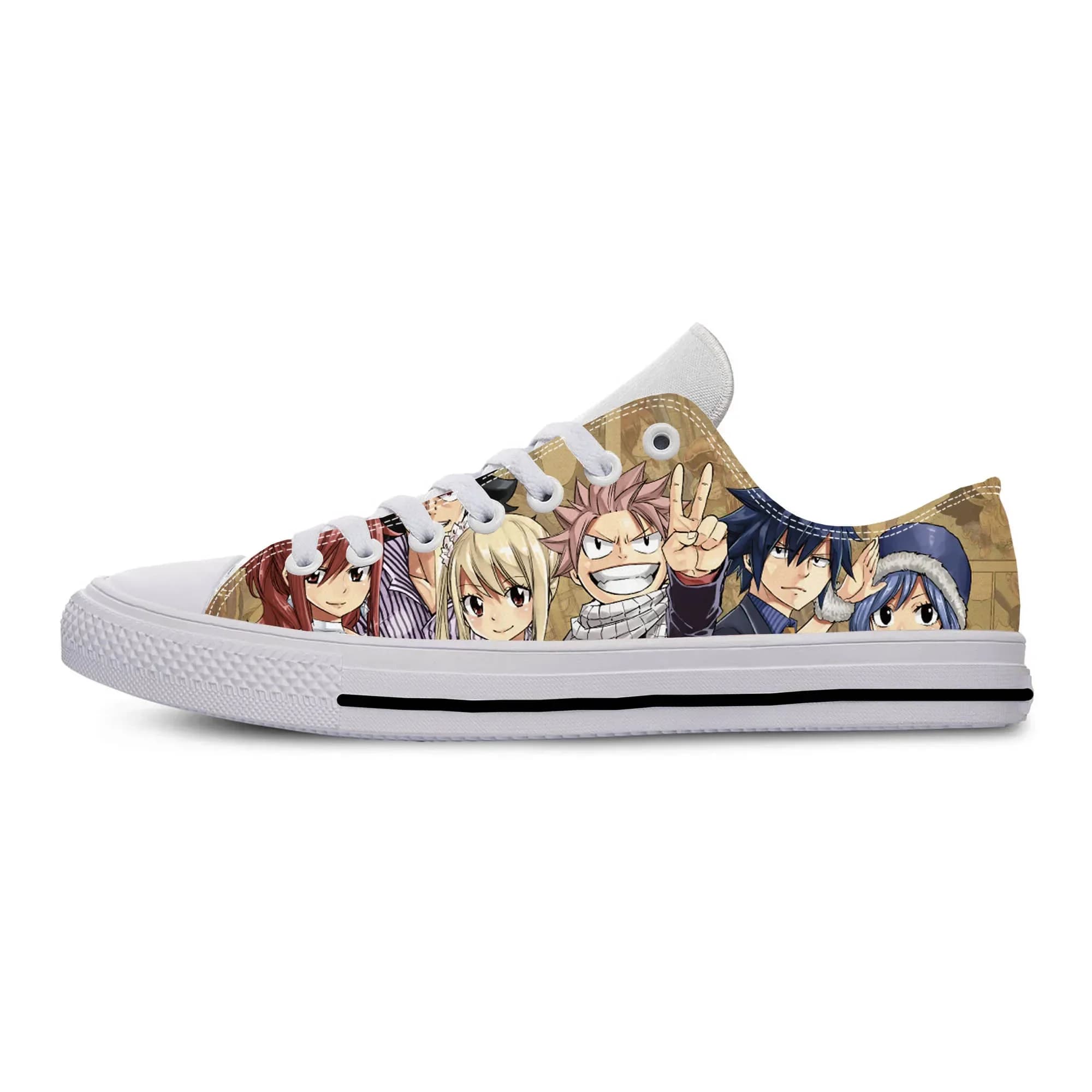 Anime giapponesi Manga Cartoon Comic Fairy Tail END Scarpe casual in stoffa Low Top Leggero e traspirante Stampa 3D Uomo Donna Sneakers