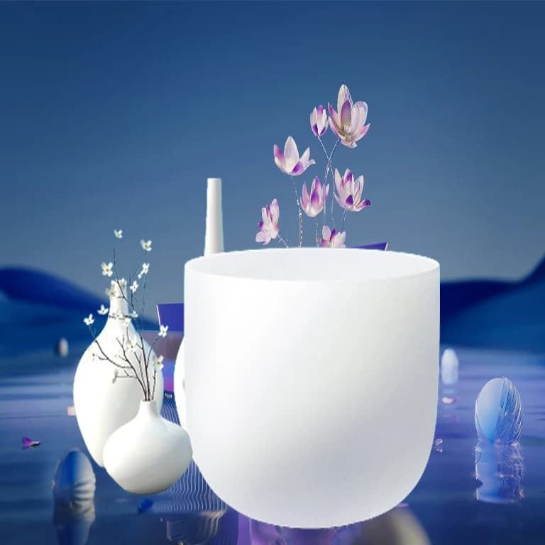 KVKA 6 Inch 432hz/440hz Frosted Quartz Crystal Singing Bowl Chakra CDEFGAB Yoga music Relaxed with Mallet & O-ring