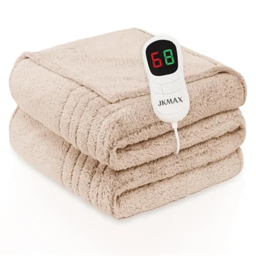 Coperta Elettrica Riscaldata King Size - 254x229 cm, in Flanella, con 10 Livelli di Riscaldamento e 5 Impostazioni Orari, Protezione da Surriscaldamento