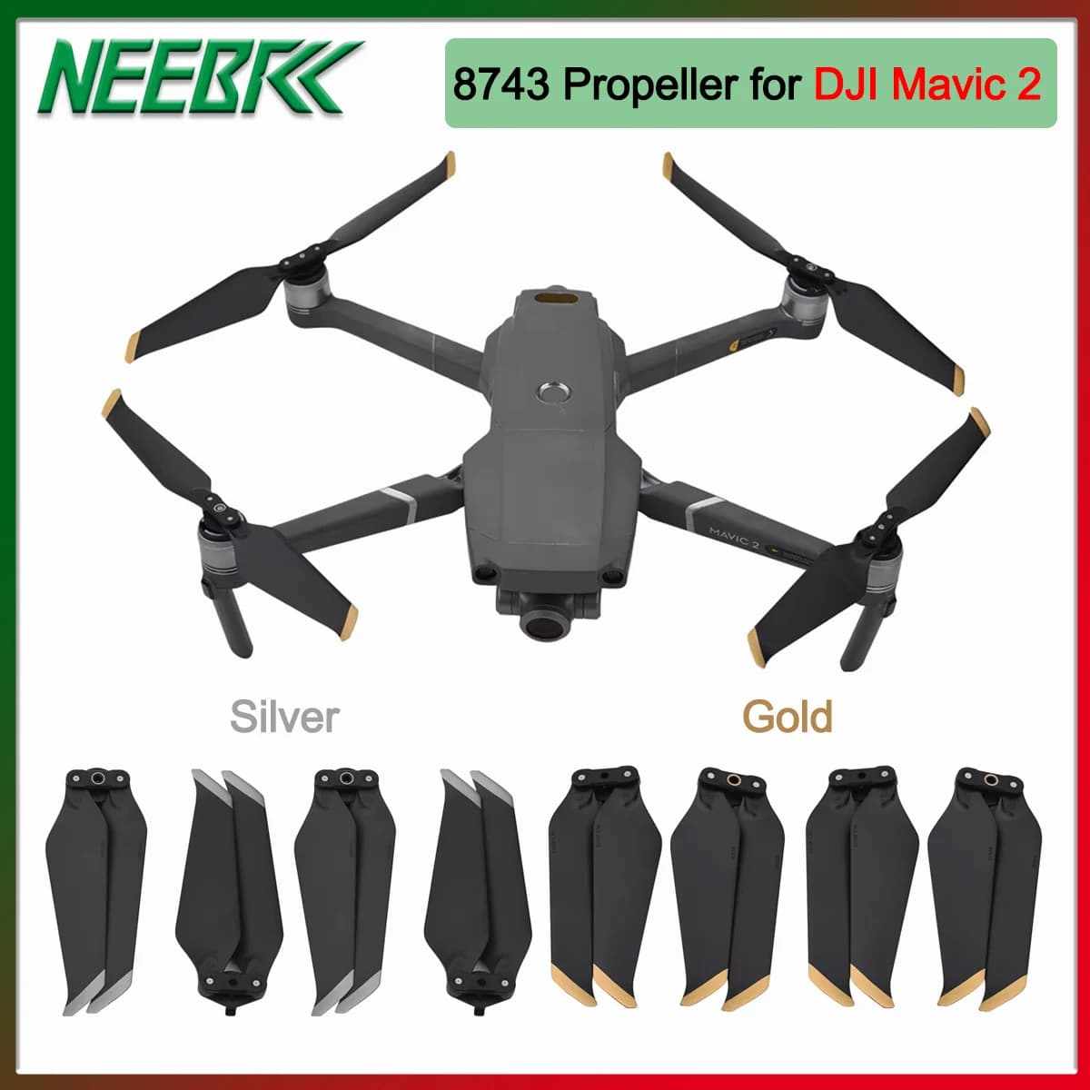 4/8PCS 8743 Elica Puntelli a basso rumore per DJI Mavic 2 Pro Zoom Lama pieghevole a sgancio rapido Riduzione del rumore Prop Drone Accessorio