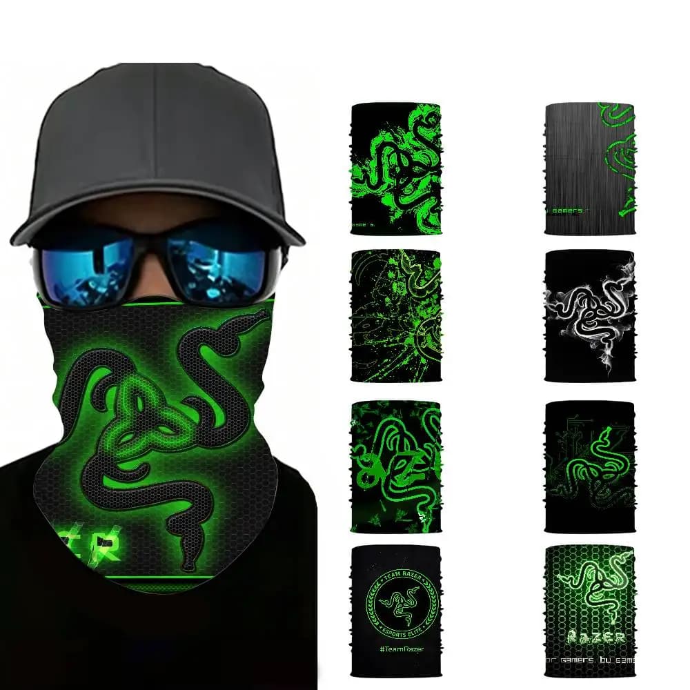 Game R-Razer Logo Warm windproof multifunctional face mask breathable neck gaiter for outdoor travel and adventures
