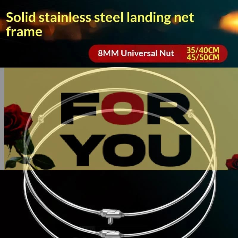 【OD】Solid Stainless Steel Landing Fishing Net Folding Brail Head Ring Universal Nut Multi Sizes For Fresh Saltwater Fishing