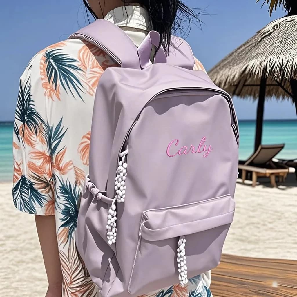 Zaino con testo personalizzato personalizzato Zaino per ragazza Zaino per bambini con nome ricamato personalizzabile Grande capacità per la scuola e il regalo