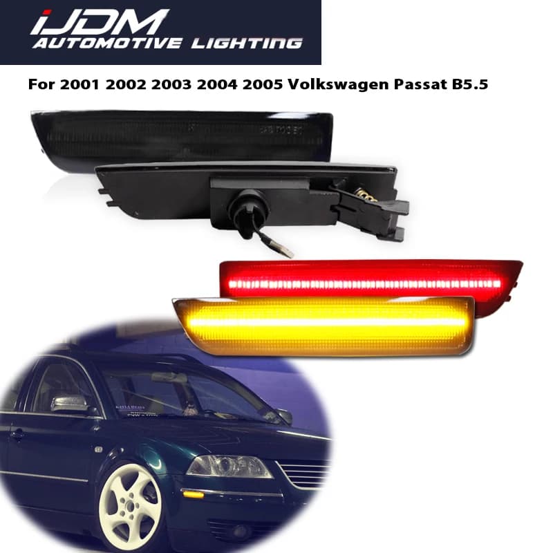 Per 2001-2005 Volkswagen Passat B5.5 bianco ambra rosso LED paraurti anteriore/posteriore indicatore laterale indicatori di direzione luci parafango Flare lampade