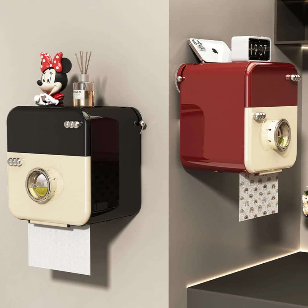 Porta carta igienica a doppio strato senza trapano - Dispenser per fazzoletti da bagno a parete con forte ventosa Accessori da bagno