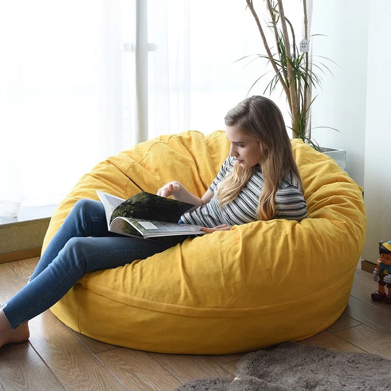 Compressible Lazy Bean Bag Sofa Removable Washable Sponge Tatami for Bedroom Balcony Home Furniture Great for Lying Sleeping