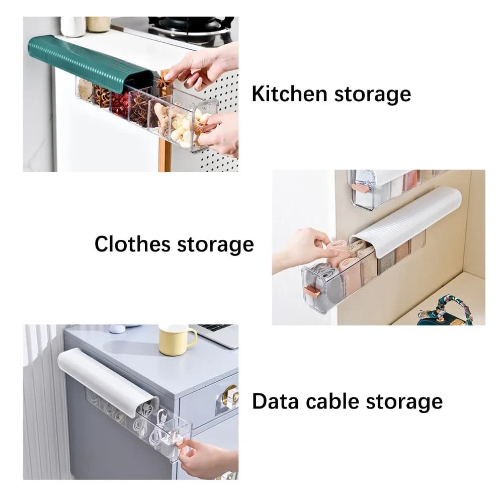 Organizzatore per Biancheria Intima Trasparente con Maniglia Placcata Oro, Scatola di Stoccaggio a Cassetto in PET+PP, Salvaspazio con Scomparti Regolabili