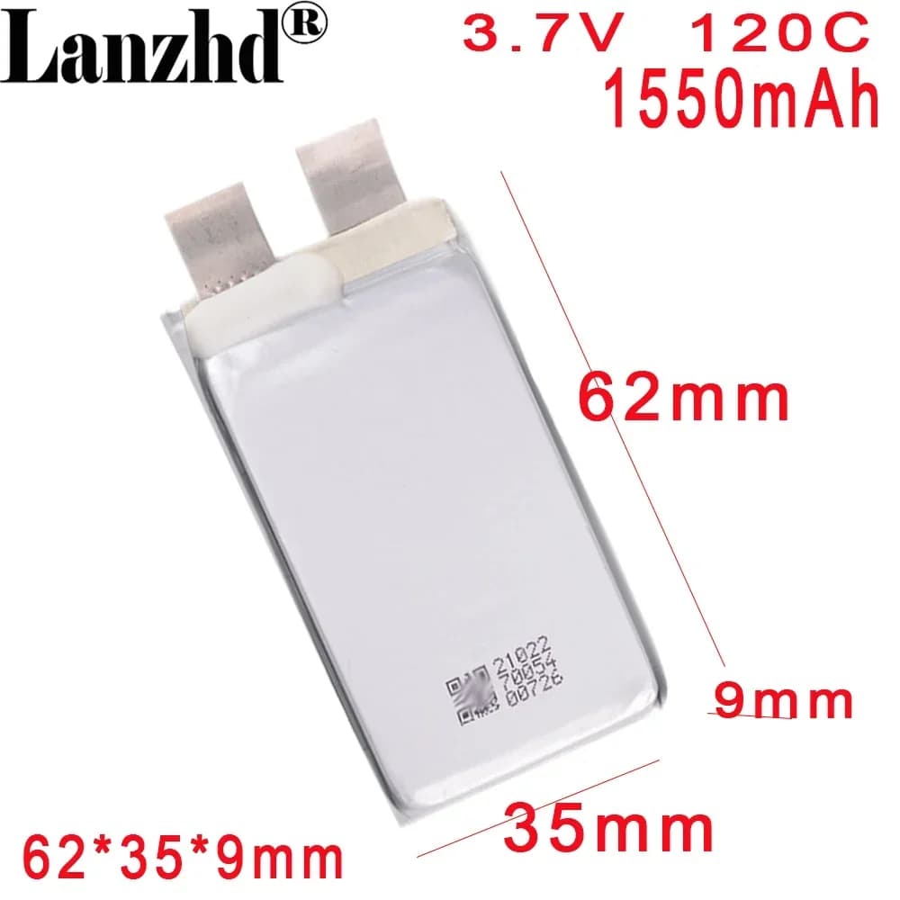 2025 Nuovo modello di batteria 3.8V 1550mAh Batteria a celle nude fai da te 120C per modello di aereo Auto Wanta Jump Starter Drone di emergenza 943562
