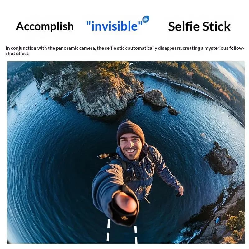 New New Time Bundle With Invisible Selfie Stick And Foldable Tripod For Vlogging For Action Panoramic Camera Users