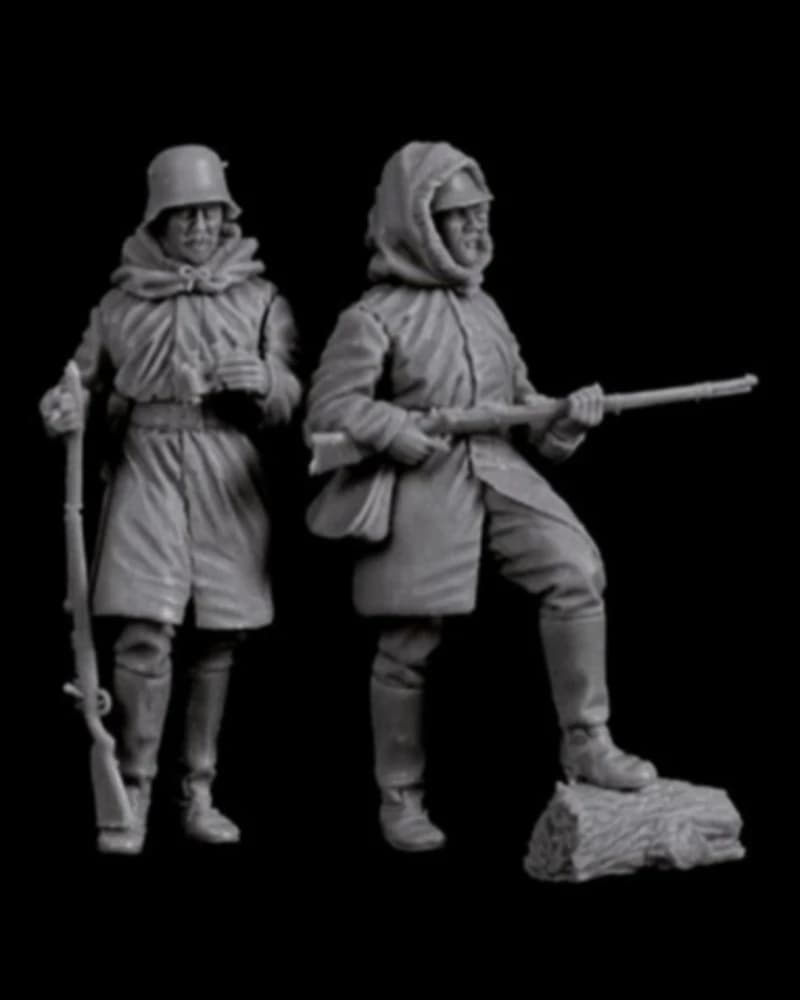 Kit modello di figura in resina pressofusa in scala 1/35 WWI Cesoie tedesche Set 2 figure smontate e non verniciate
