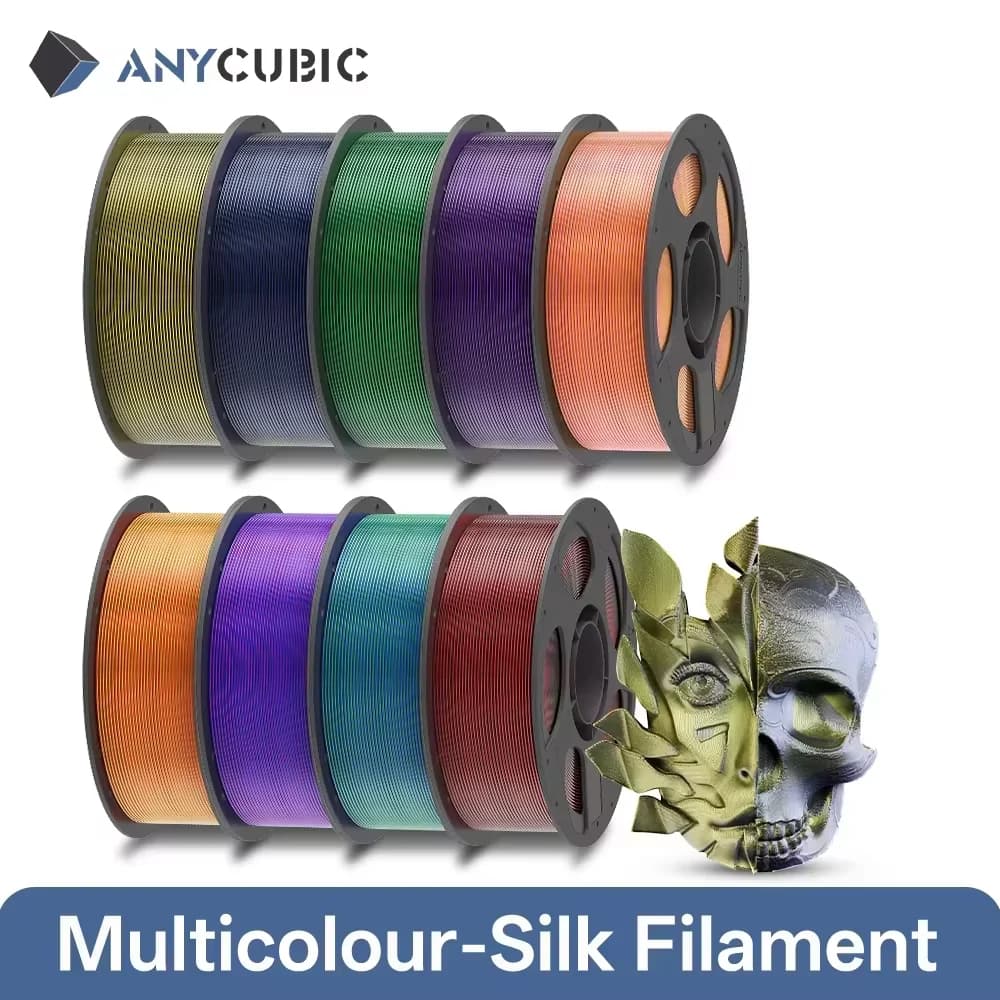 ANYCUBIC Two Color Silk Filament Silk Texture 3D Printer FDM Filament PLA Brilliant 3D Silk Printing Material Brilliant