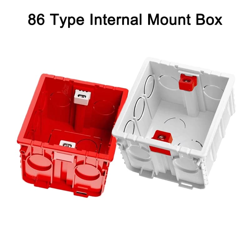 1 2 5 10Pcs Flame retardant Adjustable 86 Type Home Switch Mounting Box Internal Cassette Dark Wall Switch Box 86mm*86mm*50mm