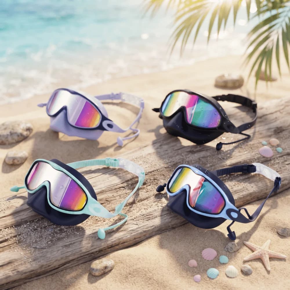 Anti-UV Wide View Swim Goggles Anti-Fog UV Protection Swimming Goggles Silicone Large Frame Diving Goggles Outdoor Swimming