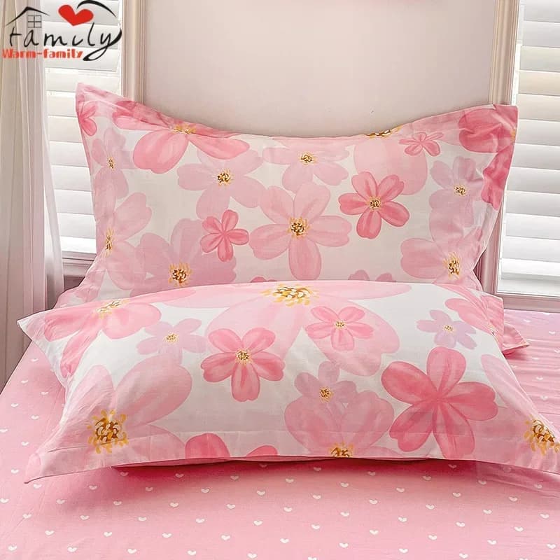 1/2pcs 100% Cotton Pillowcases Double Solid Color 48x74cm Pillows Cover High Quality Pure Cotton Soft Bed Sleeping Pillowcases
