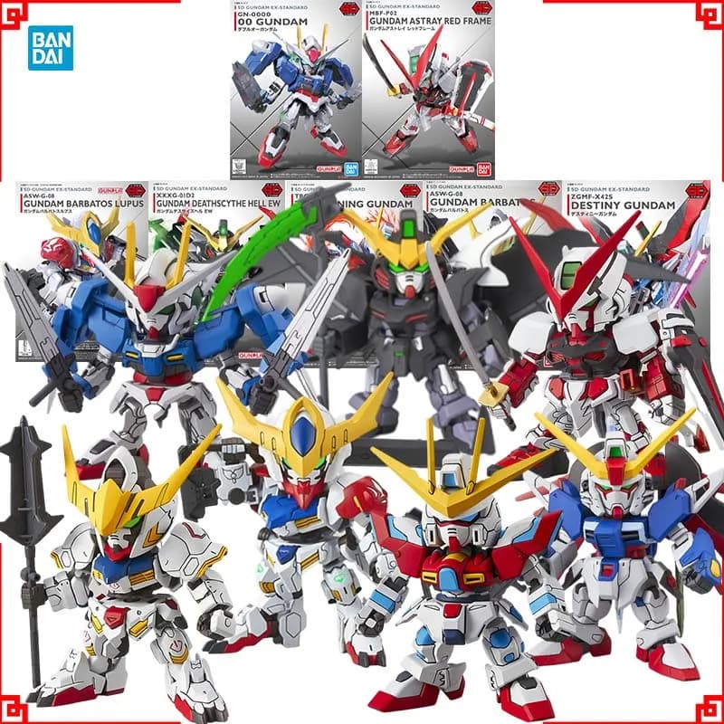 Kit Modello Gundam Bandai SDEX Barbatos Lupus Deathscythe Hell Burning Destiny 00 Astray Red Action Figure Gunpla Anime Figures