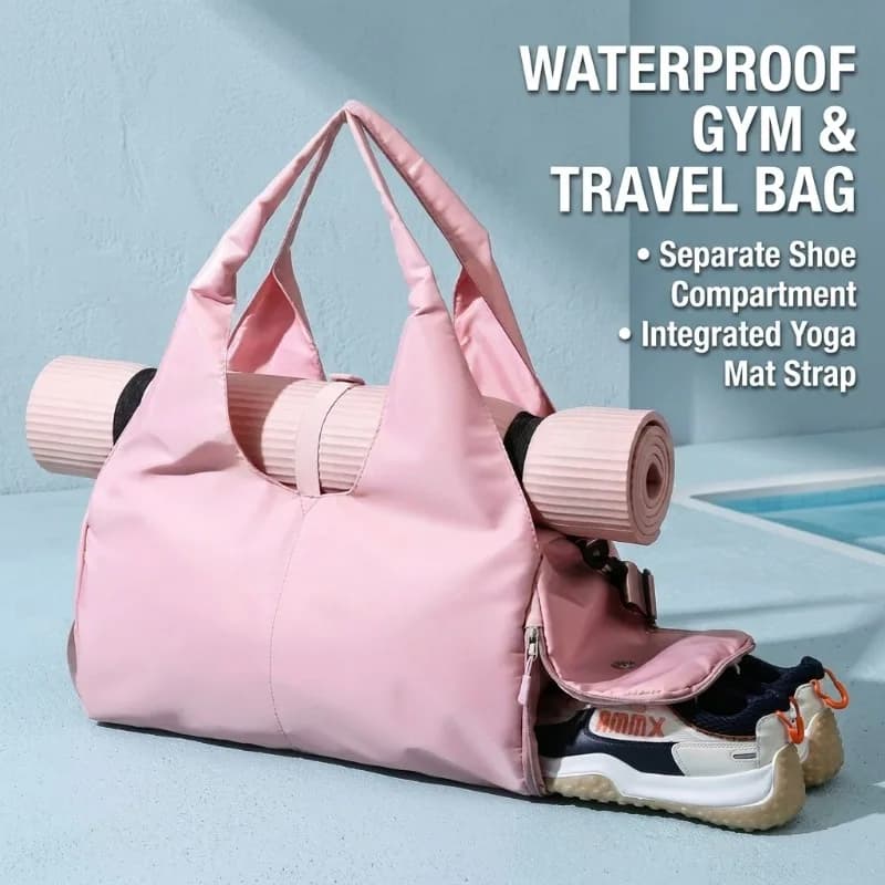 Borsa a Tracolla per Viaggi Brevi, Borsa da Yoga Impermeabile con Scomparto Separato per Scarpe, Borsa Portatile per Nuoto e Palestra