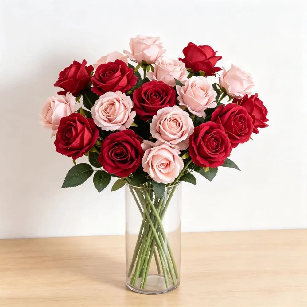 5PCS Artificial Flowers Big Silk Roses Beautiful Branch Vase for Home Wedding Decoration Retro Autumn Fake Plants Festival Decor