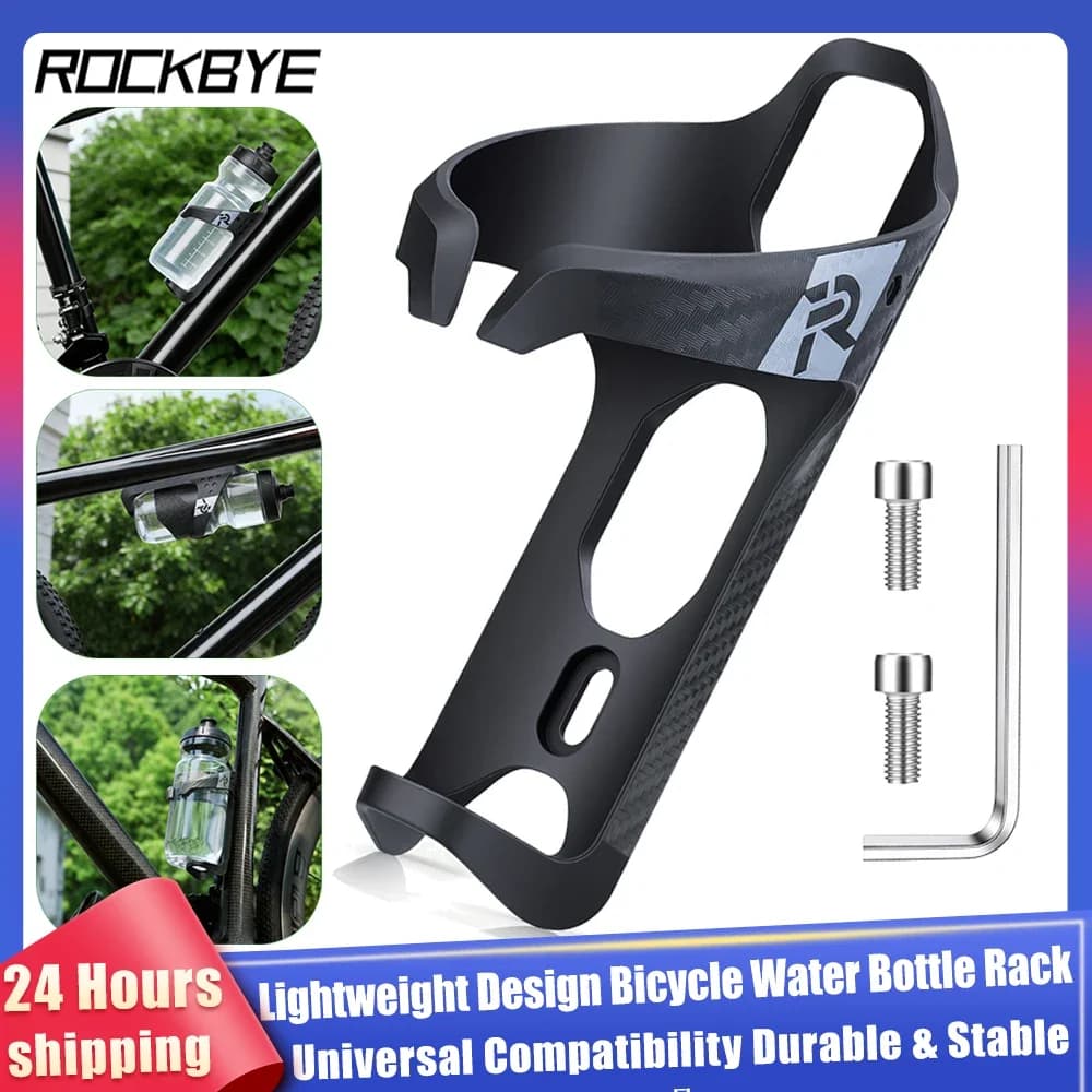 Portaborraccia Rockbye in Fibra di Carbonio Leggero per Bici da Corsa e MTB - Supporto per Bottiglia d'Acqua